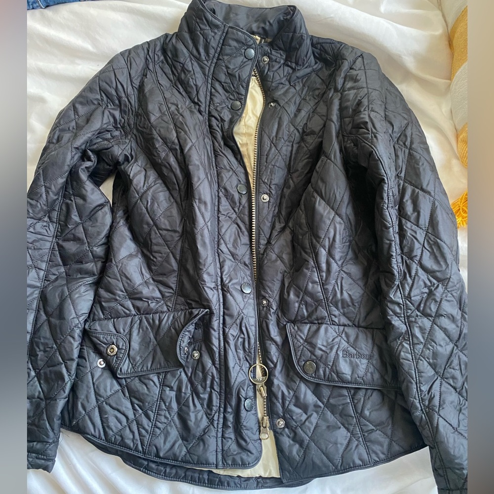Barbour Quilted Jacket in Navy (Size 6)